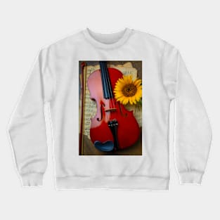 Garden Sunflower And Violin Crewneck Sweatshirt